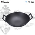 factory price vintage Chinese cast iron flat bottom wok